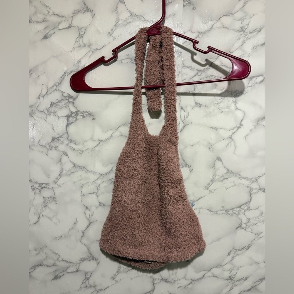 New Skims Cozy Brown Crop Top S